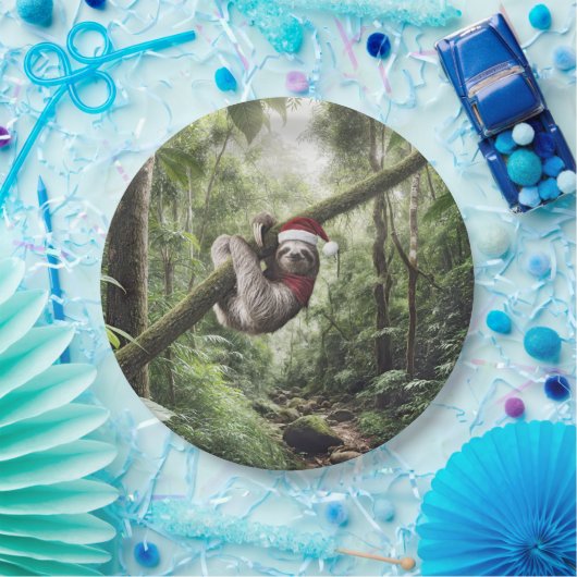 Kerstluiaard in het regenwoud papieren bordje (Feest)