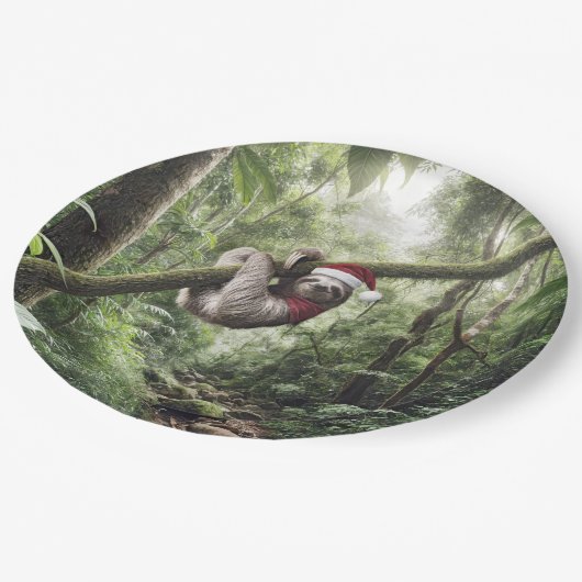 Kerstluiaard in het regenwoud papieren bordje (Gekanteld)