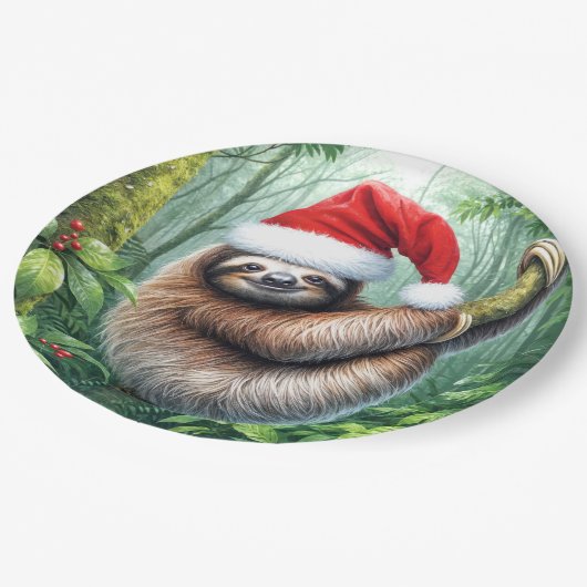 Kerstluiaard in het regenwoud papieren bordje (Gekanteld)