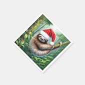 Kerstluiaard in het regenwoud servet (Hoek)