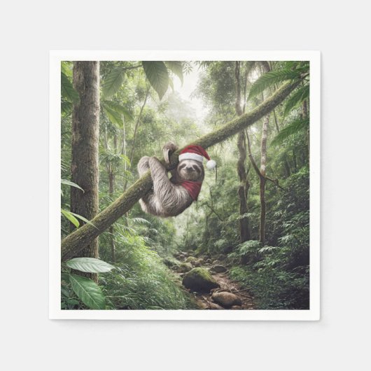 Kerstluiaard in het regenwoud servet (Voorkant)