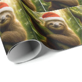 Kerstluiaard met een kerstmannenhoed cadeaupapier (Rol Hoek)