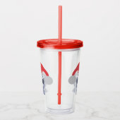 Kerstluiaard met kerstmuts acryl drinkbeker (Rechts)