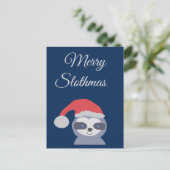 Kerstluiaard met kerstmuts briefkaart (Staand voorkant)