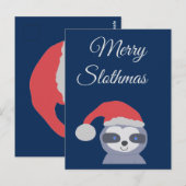 Kerstluiaard met kerstmuts briefkaart (Voorkant / Achterkant)