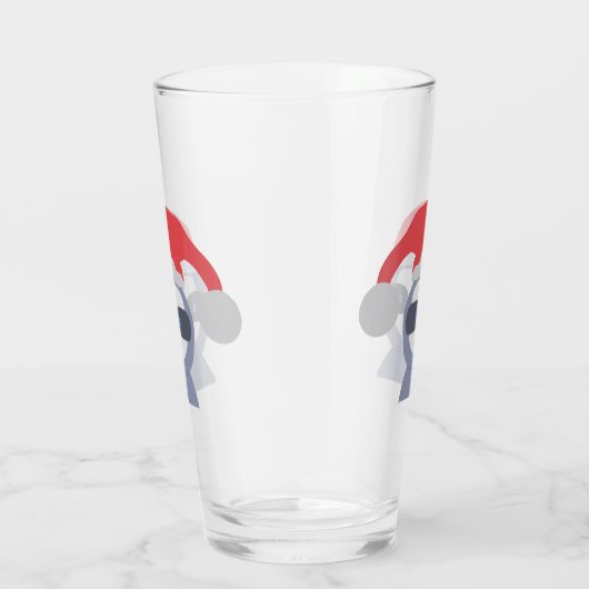 Kerstluiaard met kerstmuts glas (Rechts)