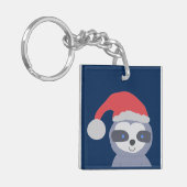 Kerstluiaard met kerstmuts sleutelhanger (Voorkant Links)