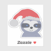 Kerstluiaard met kerstmuts sticker (Vel)