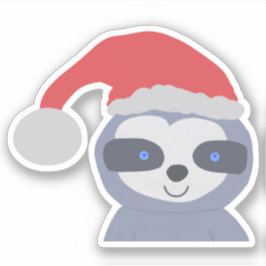 Kerstluiaard met kerstmuts sticker