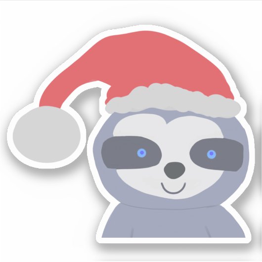 Kerstluiaard met kerstmuts sticker (Voorkant)