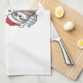 Kerstluiaard Slaapvakantie Theedoek (Quarter Fold)