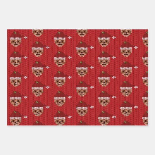 Kerstluiaard Trio Merry Slothmas Leuke vakantie Inpakpapier Vel (Voorkant)