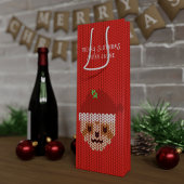 Kerstluiaard Vrolijk Slothmas Feestelijke Rode Vak Wijn Cadeautas