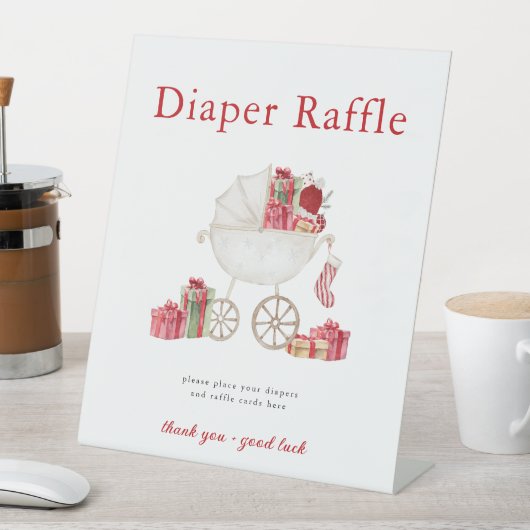 Kerstluier Raffle Baby shower Teken Reclamebord Met Voetstuk (Insitu)