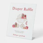 Kerstluier Raffle Baby shower Teken Reclamebord Met Voetstuk (Voorkant)