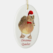 Kerstluiers, Funny Duck, Bird Humor Keramisch Ornament (Rechts)