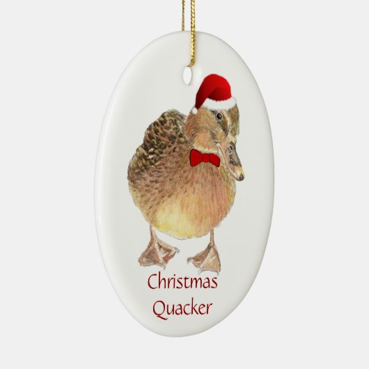 Kerstluiers, Funny Duck, Bird Humor Keramisch Ornament (Rechts)