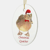 Kerstluiers, Funny Duck, Bird Humor Keramisch Ornament (Links)
