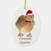 Kerstluiers, Funny Duck, Bird Humor Keramisch Ornament (Voorkant)