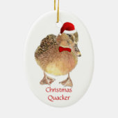 Kerstluiers, Funny Duck, Bird Humor Keramisch Ornament (Achterkant)