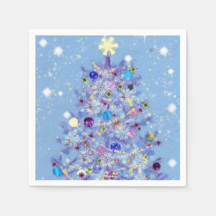Kerstluiers met mooie kerstboom servet