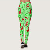 kerstluipaard cheetah monstera plant leggings (Achterkant)