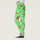 kerstluipaard cheetah monstera plant leggings (Links)