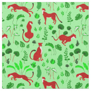 kerstluipaard cheetah monstera plant stof