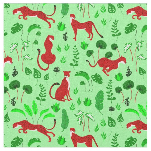 kerstluipaard cheetah monstera plant stof (Close Up)