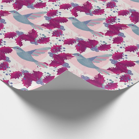 kerstluivogels cadeaupapier (Hoek)