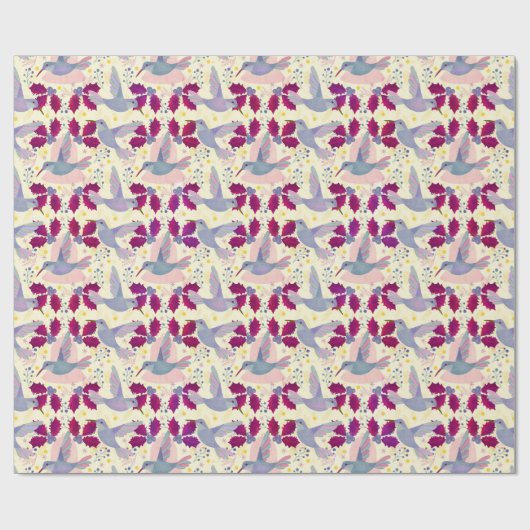 kerstluivogels cadeaupapier (Vlak)