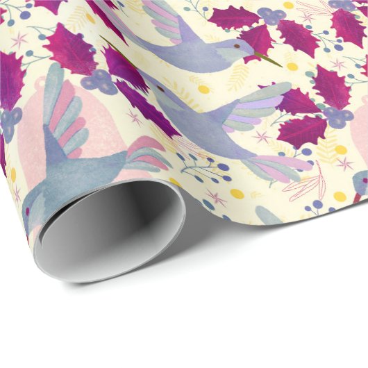 kerstluivogels cadeaupapier (Rol Hoek)