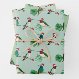 kerstluivogels inpakpapier vel