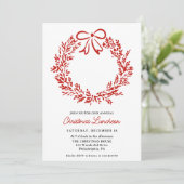 Kerstlunch Fancy krans vakantie Kaart (Staand voorkant)