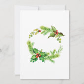 Kerstlunch Rood Hulstbes Kerstmis Kaart (Achterkant)