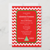 Kerstlunch uitnodiging Rode Chevron (Voorkant)
