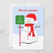 Kerstlunch uitnodiging Sneeuwman (Voorkant)
