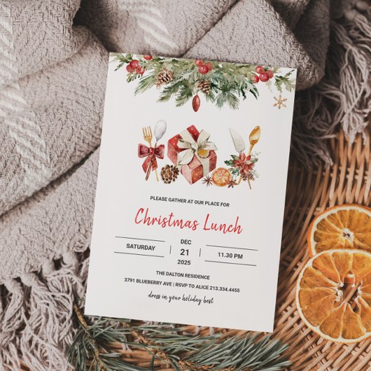 kerstlunchparty kaart