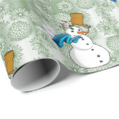 Kerstm Wrap Papier Sneeuwman (Rol Hoek)