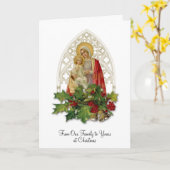 Kerstmaagd Mary Baby Jesus Floral Religy Kaart (Gele Bloem)