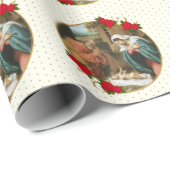 Kerstmaagd Mary Baby Jesus Joseph Natitivity W Cadeaupapier (Rol Hoek)