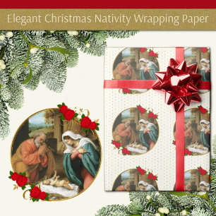 Kerstmaagd Mary Baby Jesus Joseph Natitivity W Cadeaupapier