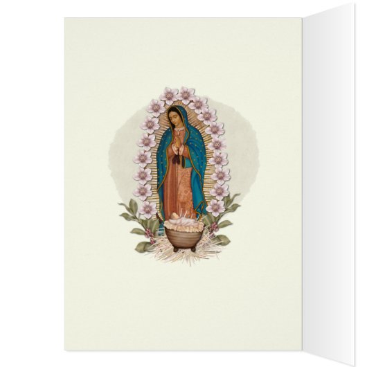 Kerstmaagd Mary Guadalupe Jesus Manger (Binnen (Links))
