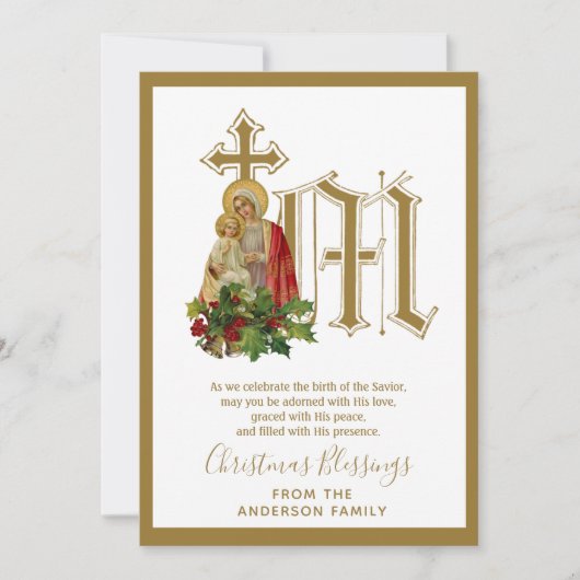  kerstmaagd Mary Jesus Feestdagenkaart (Voorkant)