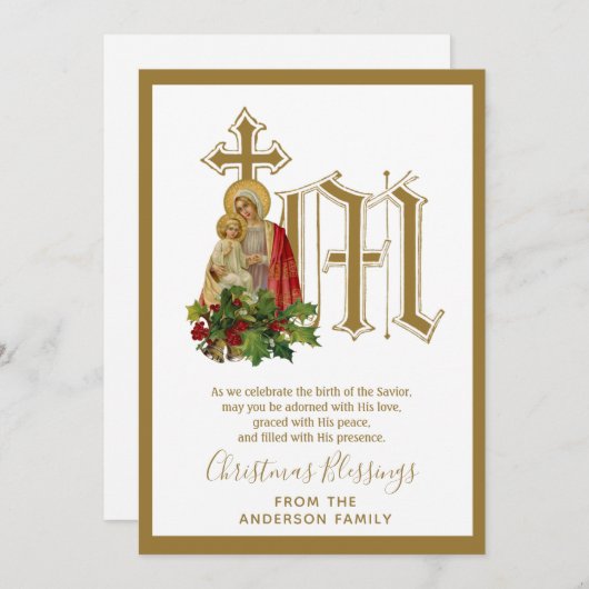  kerstmaagd Mary Jesus Feestdagenkaart (Voorkant / Achterkant)