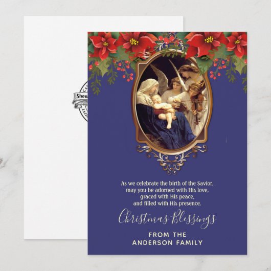 kerstmaagd Mary Jesus Feestdagenkaart (Voorkant / Achterkant)