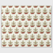 Kerstmaagd Mary Monogram Poinsettia Cadeaupapier (Vlak)