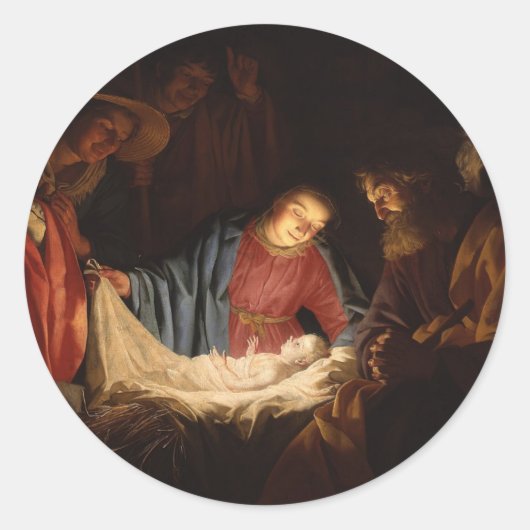 Kerstmaagd Mary St. Joseph Jesus Natitivity Ronde Sticker (Voorkant)