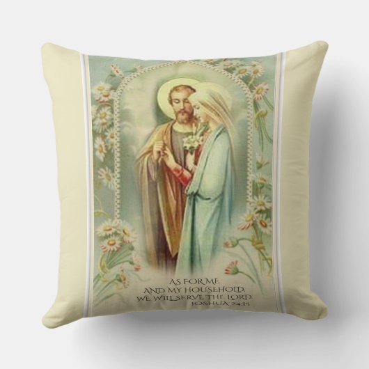 Kerstmaagd Mary St. Joseph Wedding Kussen (Achterkant)