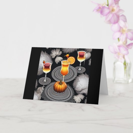 Kerstmaal Cocktails Kaart (Orchidee)